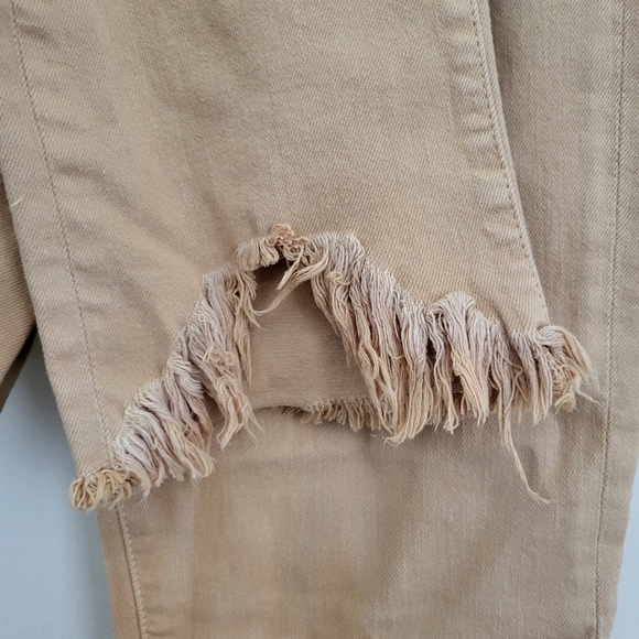 Jonathan Simkhai Women's Tan Frayed Hem Jeans - Picture 6 of 9